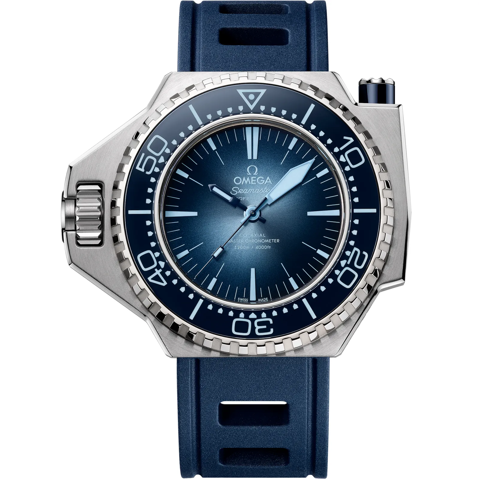 Omega Seamaster PloProf Co-Axial Master Chronometer O-mega, reference 227.32.55.21.03.001, blue dial, stainless steel case