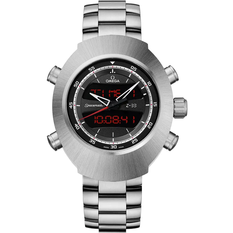 Omega Spacemaster Z-33 325.90.43.79, reference 325.90.43.79.01.001, black dial, titanium case
