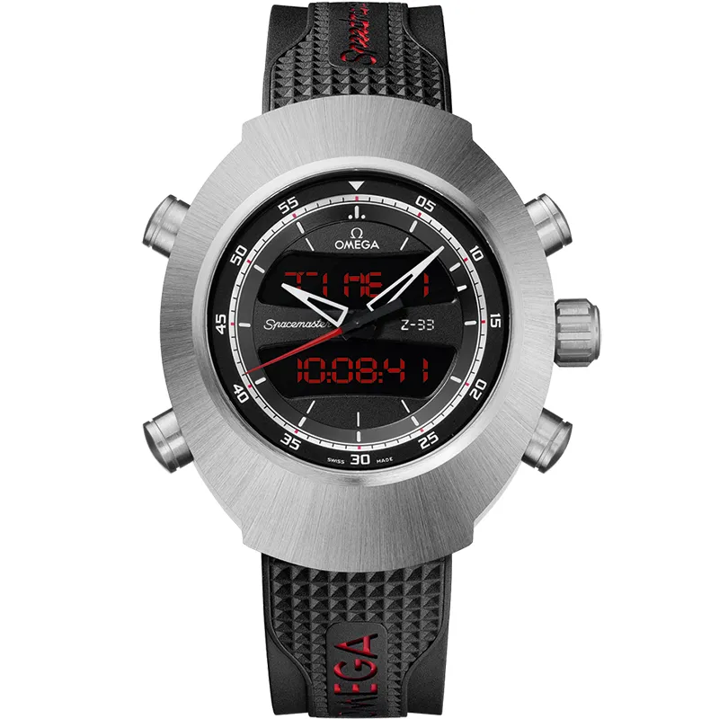 Omega Spacemaster Z-33 325.92.43.79, reference 325.92.43.79.01.001, black dial, titanium case