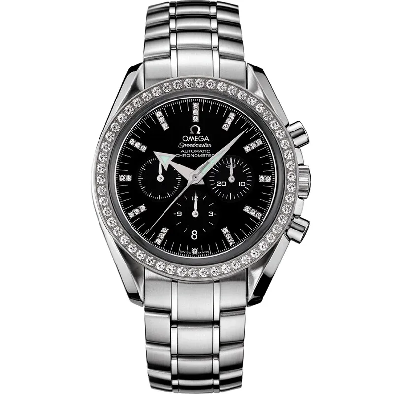 Omega Speedmaster Broad Arrow 3555.55.00, reference 3555.55.00, black dial, stainless steel case