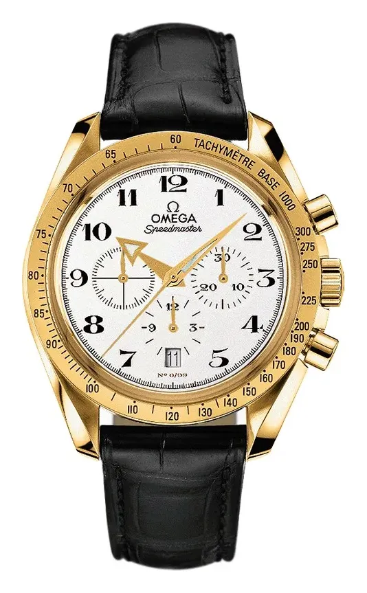 Omega Speedmaster Broad Arrow 3656.20.31, reference 3656.20.31, white dial, yellow gold case