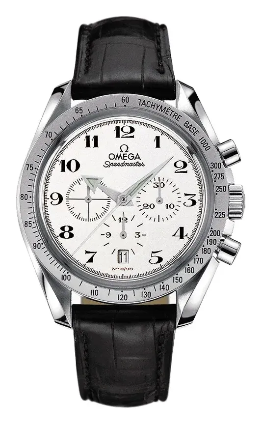 Omega Speedmaster Broad Arrow 3657.20.31, reference 3657.20.31, white dial, white gold case
