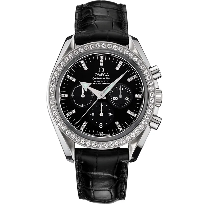 Omega Speedmaster Broad Arrow 3855.55.11, reference 3855.55.11, black dial, stainless steel case
