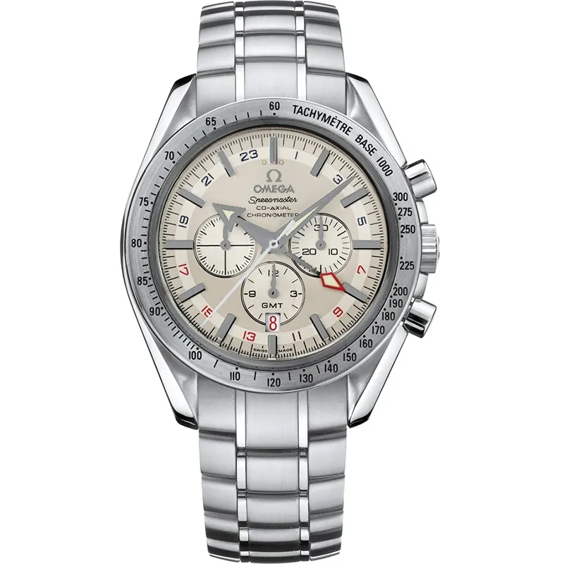 Omega Speedmaster Broad Arrow Co-Axial GMT 3581.30.00, reference 3581.30.00, white dial, stainless steel case
