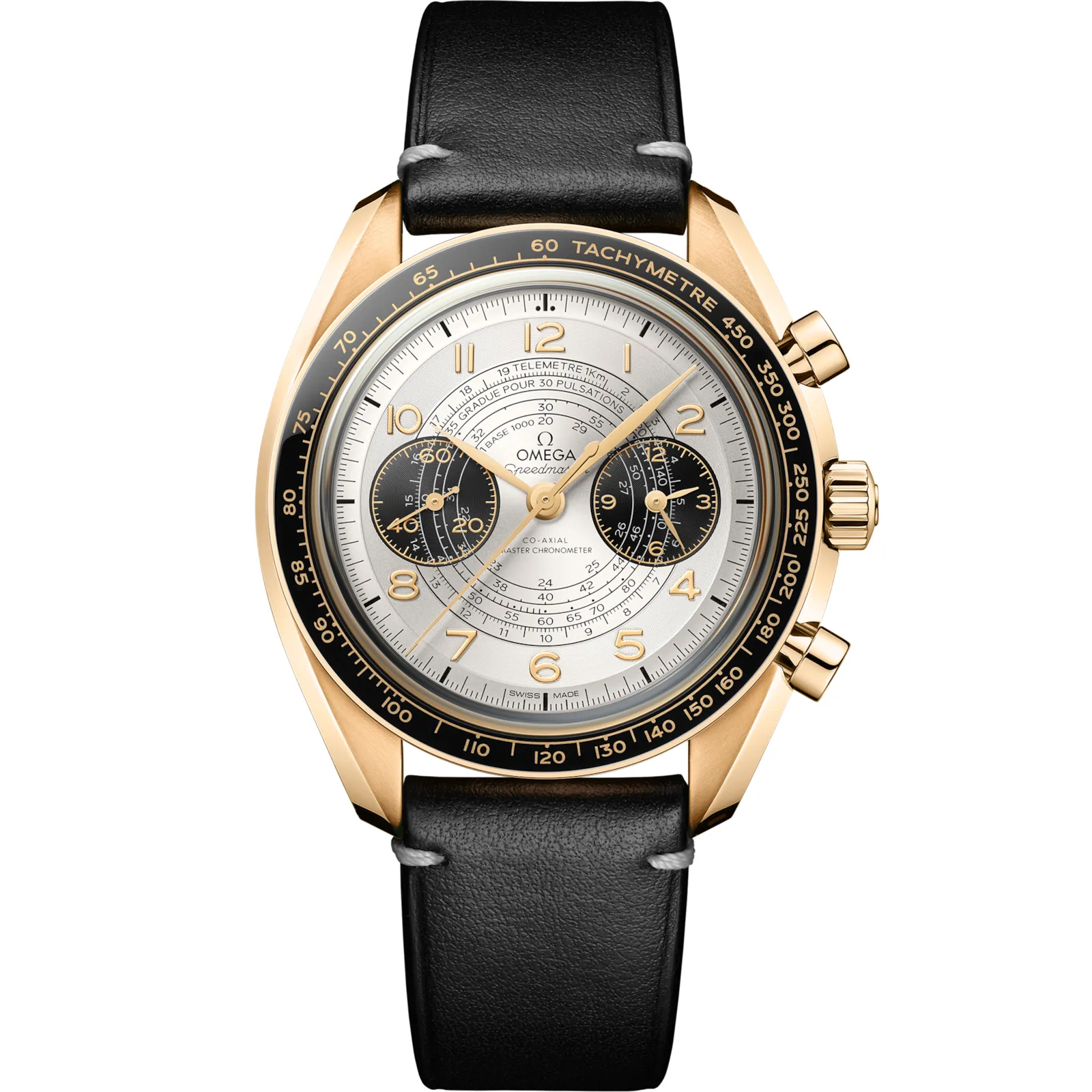 Omega Speedmaster Chronoscope Master Chronometer Olympic Games Paris 2024 522.62.43.51, reference 522.62.43.51.02.001, silver dial, yellow gold case
