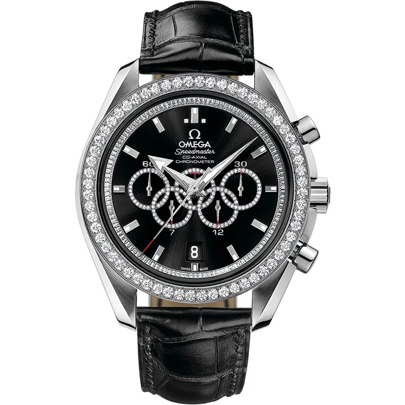 Omega Speedmaster Co-Axial 321.58.44.52, reference 321.58.44.52.51.001, black dial, white gold case