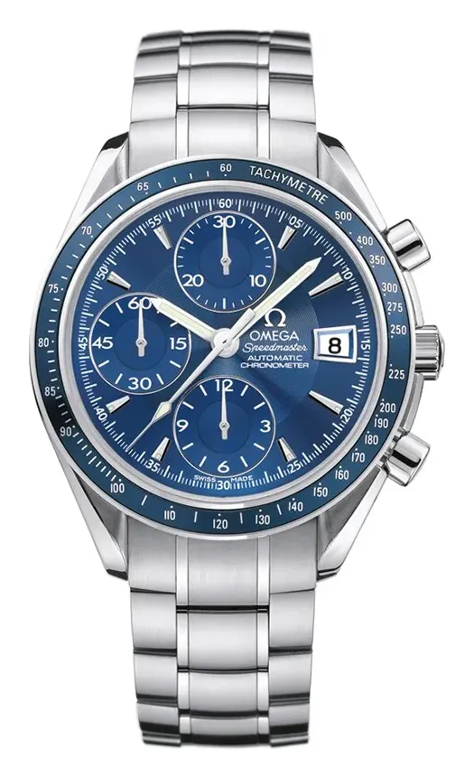 Omega Speedmaster Date 40 3212.80.00, reference 3212.80.00, blue dial, stainless steel case