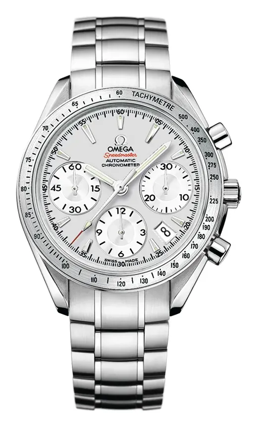 Omega Speedmaster Date 40 323.10.40.40, reference 323.10.40.40.02.001, silver dial, stainless steel case