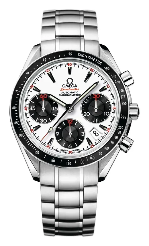 Omega Speedmaster Date 40 323.30.40.40, reference 323.30.40.40.04.001, white dial, stainless steel case