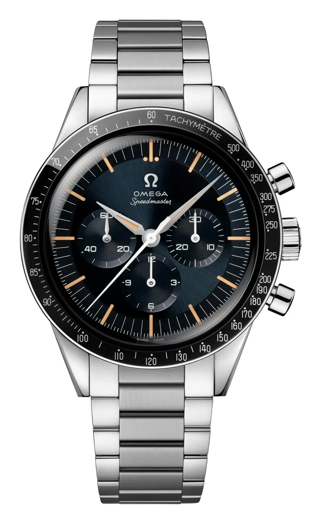 Omega Speedmaster First Omega in Space Master Chronometer 310.30.40.50, reference 310.30.40.50.06.001, blue dial, stainless steel case