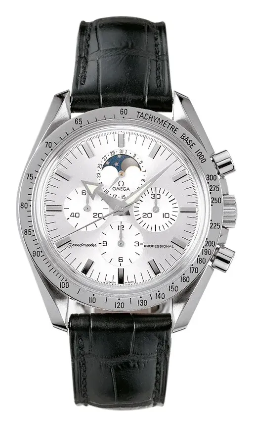 Omega Speedmaster Professional Moonphase Broad Arrow 3875.30.31, reference 3875.30.31, silver dial, stainless steel case