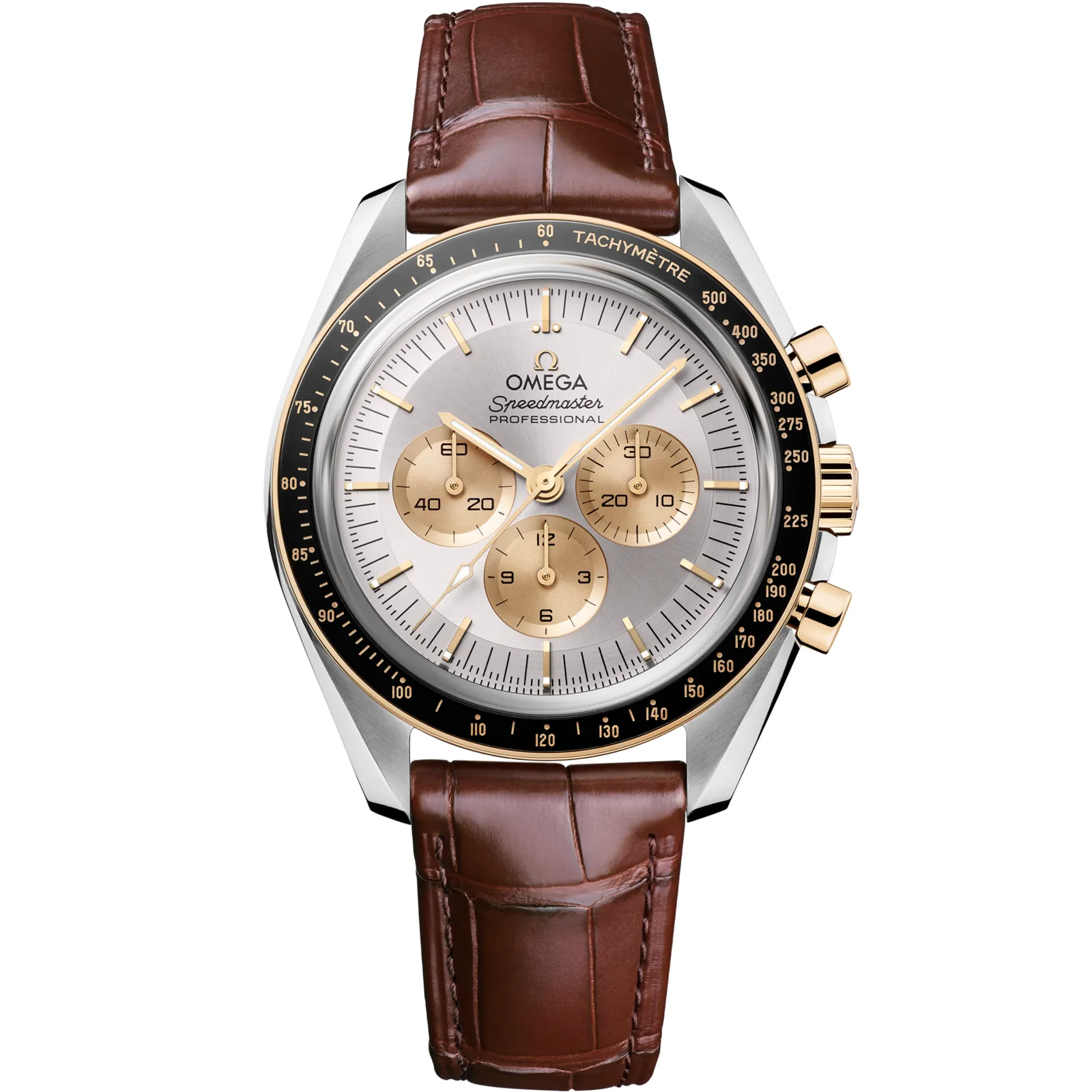 Omega Speedmaster Professional Moonwatch 3861 Stainless 310.23.42.50, reference 310.23.42.50.02.001, silver dial, stainless steel and yellow gold case