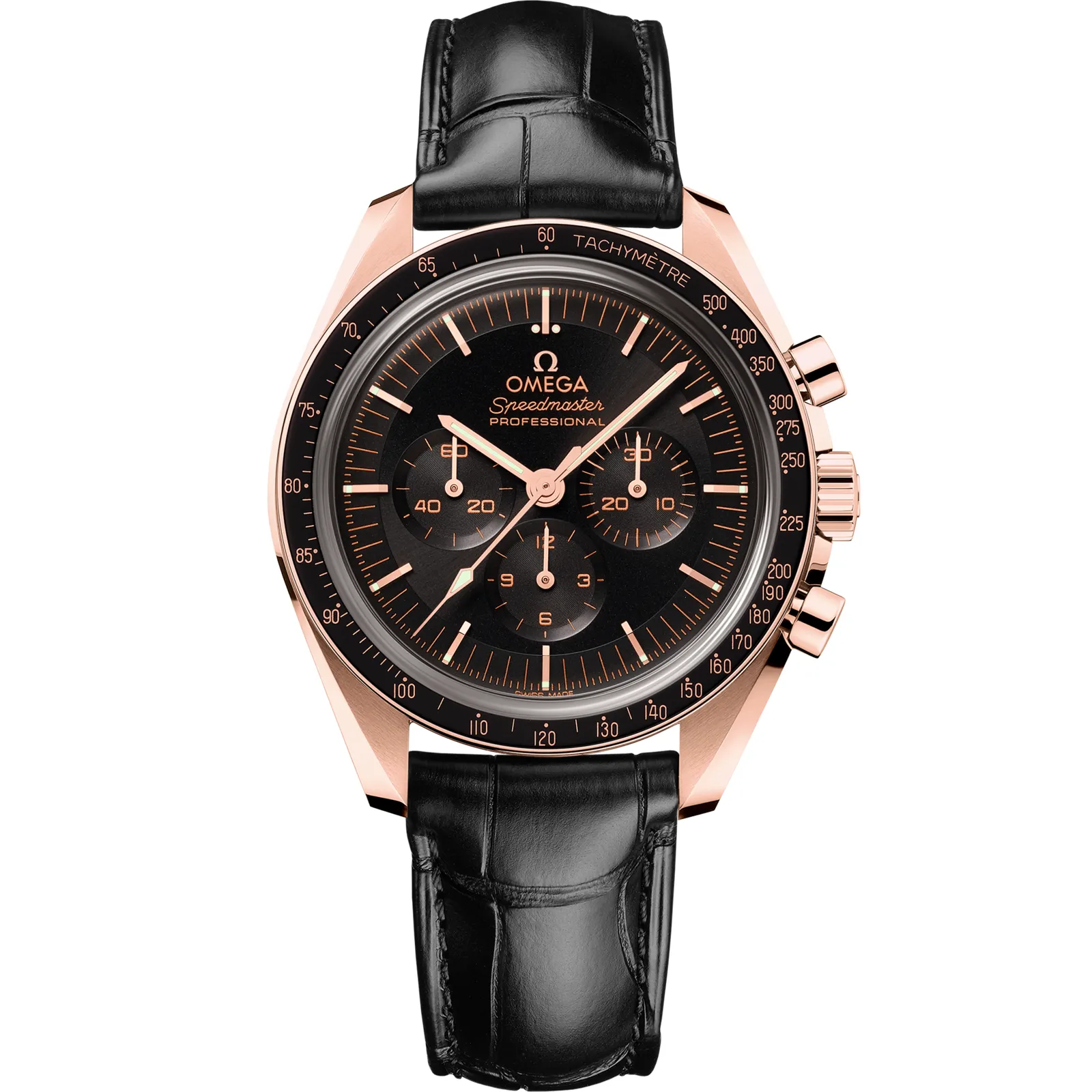 Omega Speedmaster Professional Moonwatch 3861 310.63.42.50, reference 310.63.42.50.01.001, black dial, rose gold case