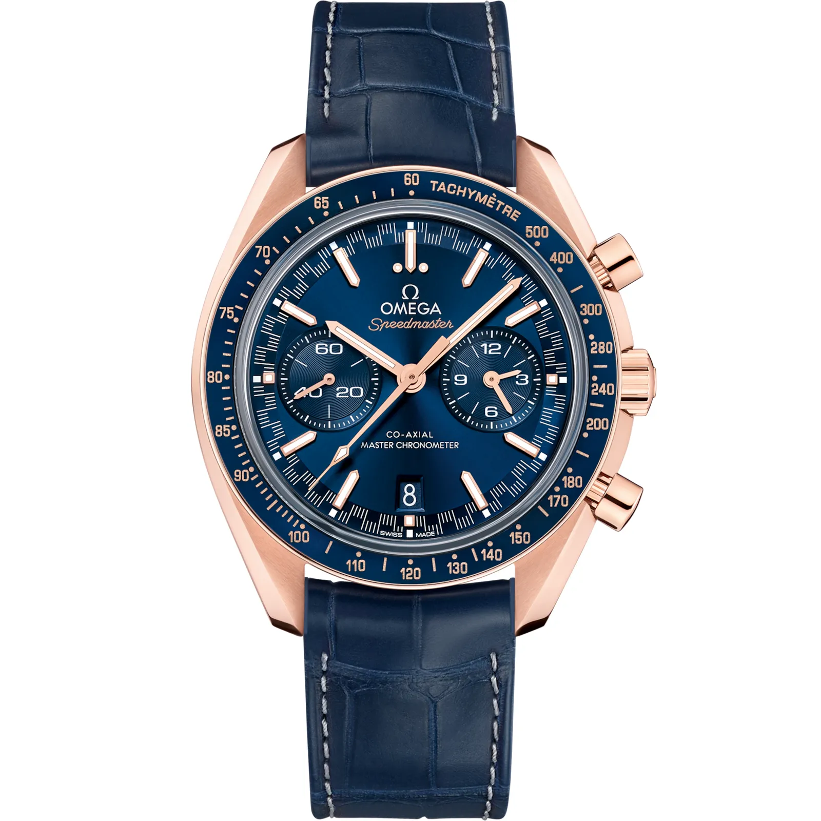 Omega Speedmaster Racing Master Co-Axial 329.53.44.51, reference 329.53.44.51.03.001, blue dial, rose gold case