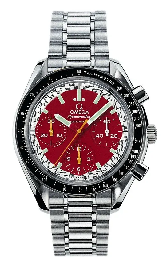 Omega Speedmaster Reduced 3510.61.00, reference 3510.61.00, red dial, stainless steel case