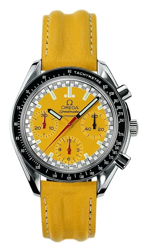 Omega Speedmaster Reduced 3810.12.40, reference 3810.12.40, yellow dial, stainless steel case