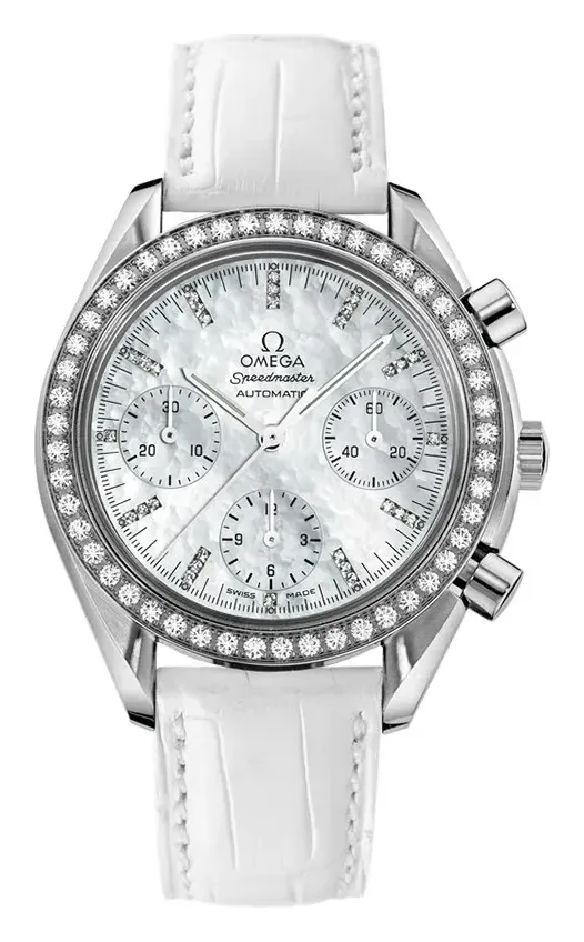 Omega Speedmaster Reduced Ladies 3835.77.36, reference 3835.77.36, white dial, stainless steel case