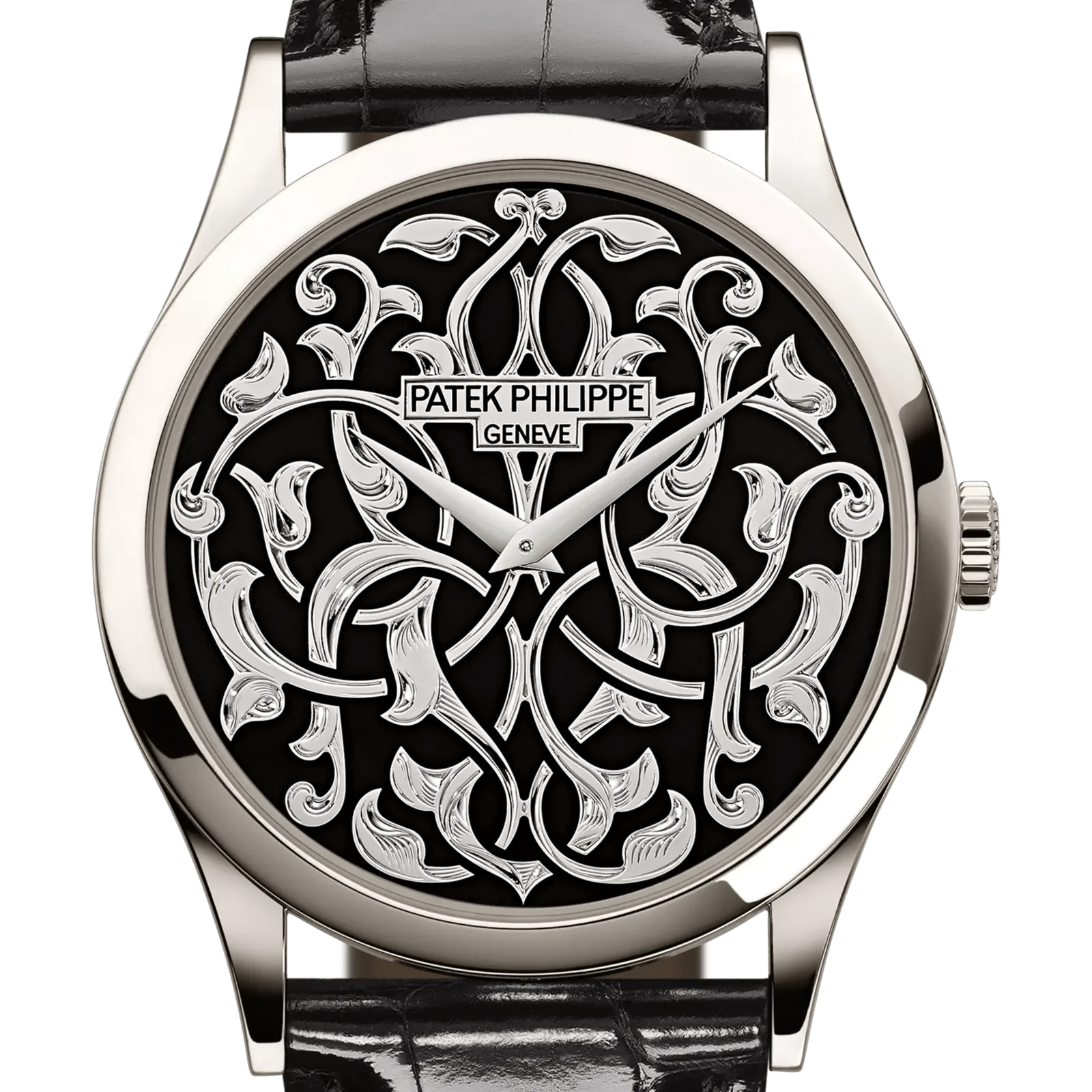 Patek Philippe Calatrava 5088/100P, reference 5088/100P-001, black dial, platinum case