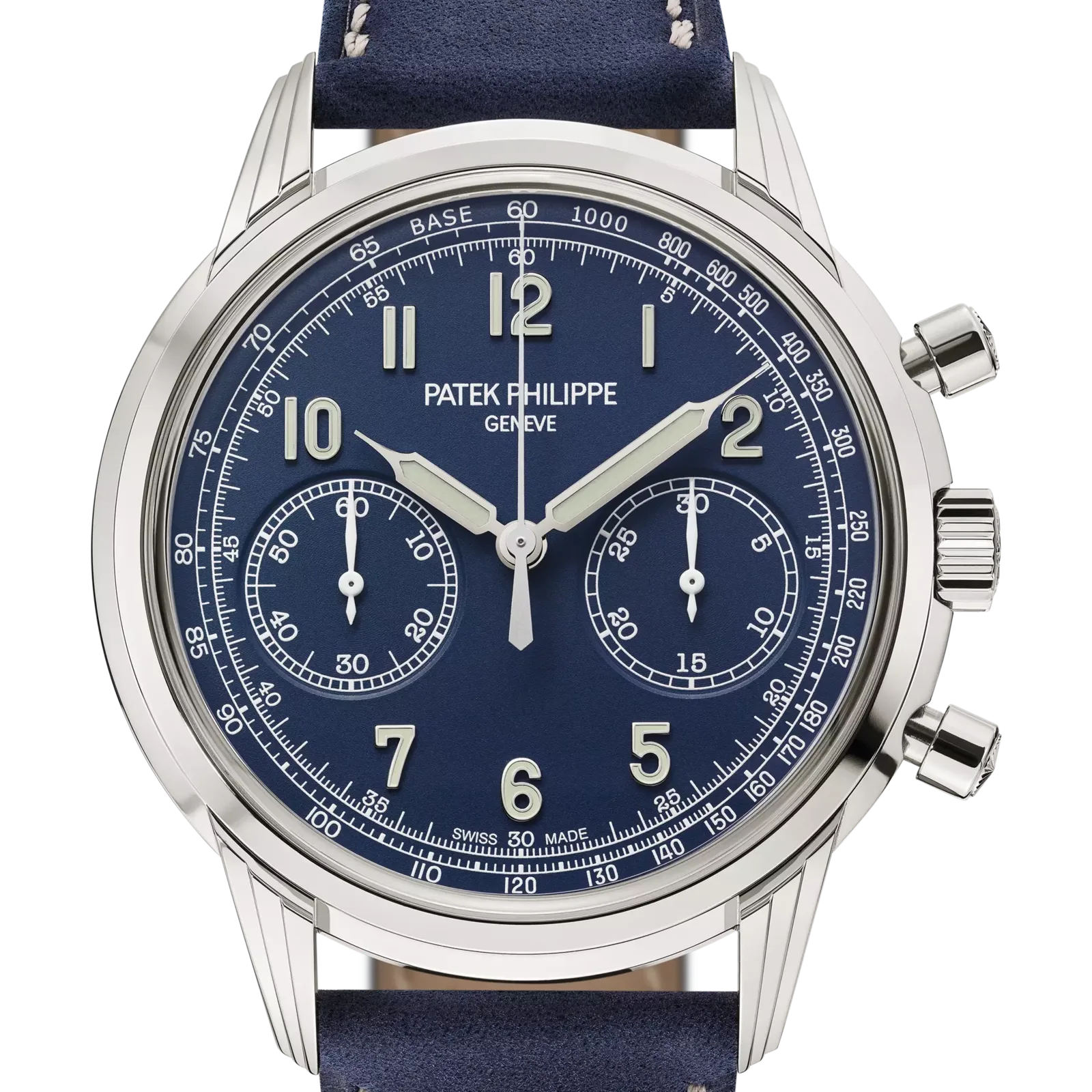 Patek Philippe Chronograph, reference 5172G-001, blue dial, white gold case