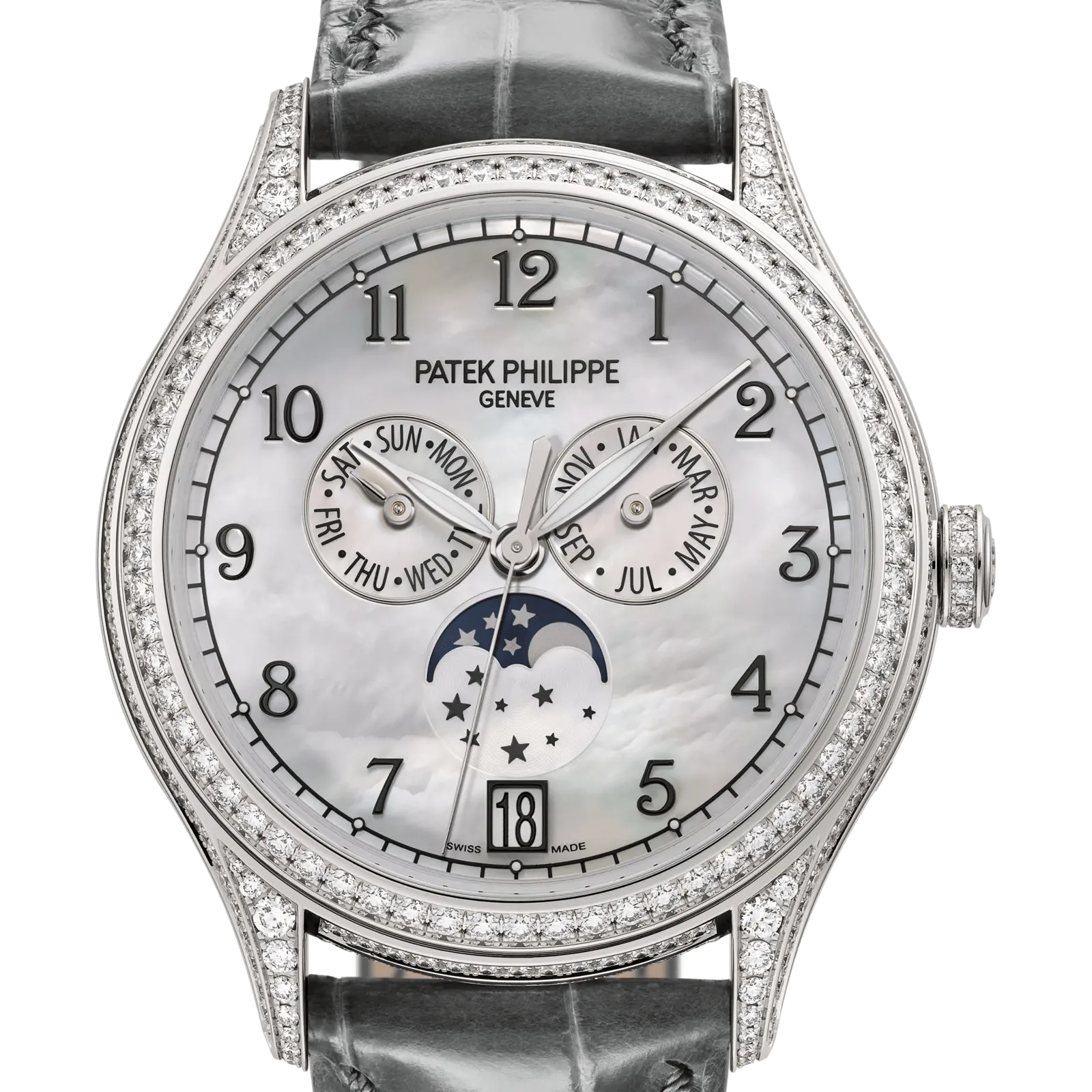 Patek Philippe Complications 4948G, reference 4948G-010, white dial, white gold case