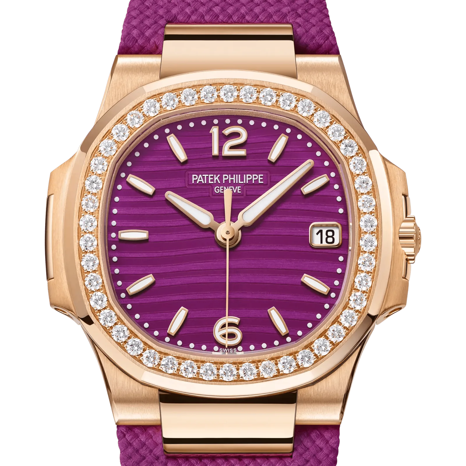 Patek Philippe Nautilus 7010R-013, reference 7010R-013, purple dial, rose gold case