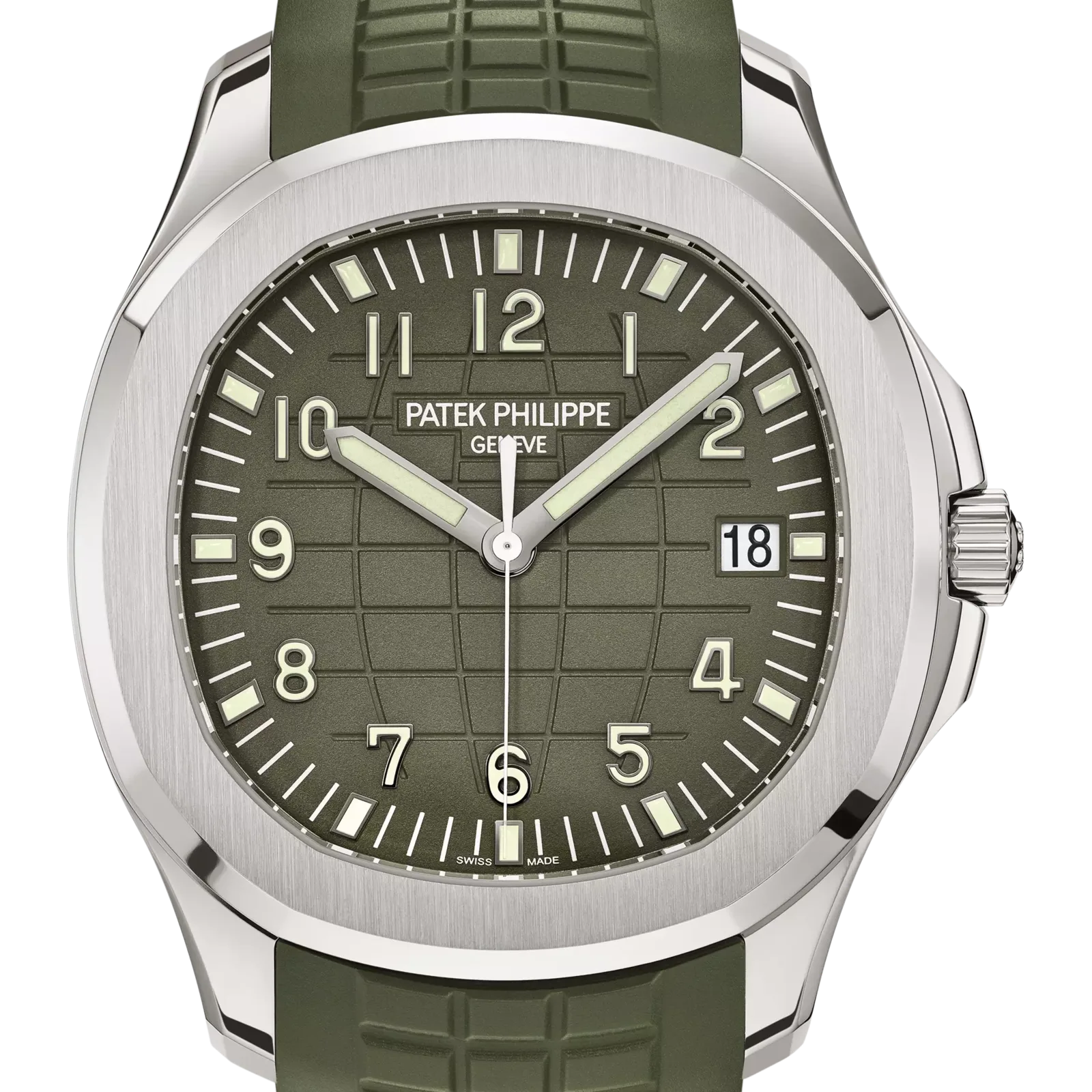 Patek Philippe Aquanaut 5168G, reference 5168G-010, green dial, white gold case