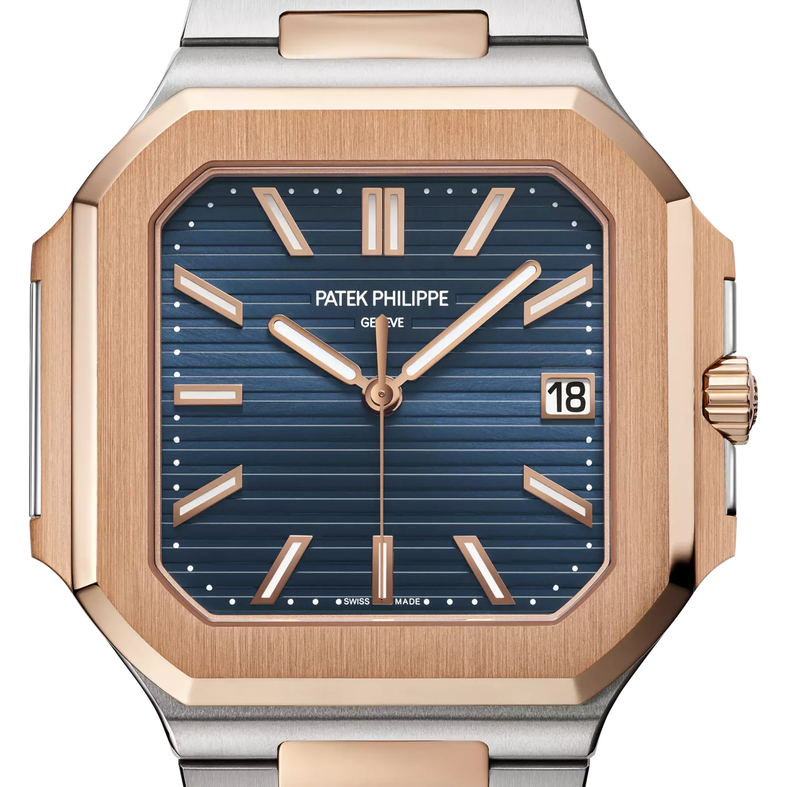 Patek Philippe Cubitus 5821/1AR-001, reference 5821/1AR-001, blue dial, rose gold and stainless steel case