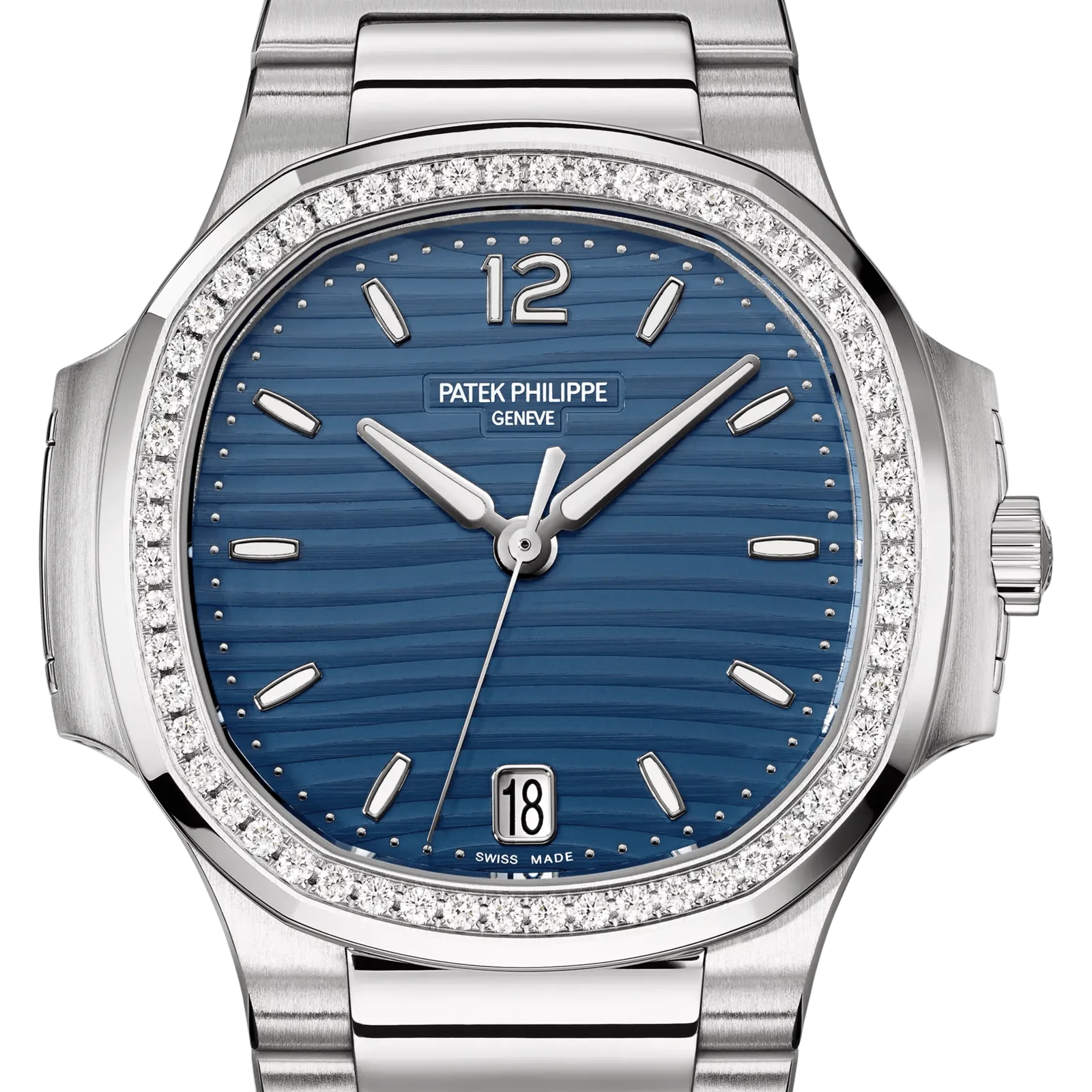 Patek Philippe Nautilus 7118/1200A, reference 7118/1200A-001, blue dial, stainless steel case