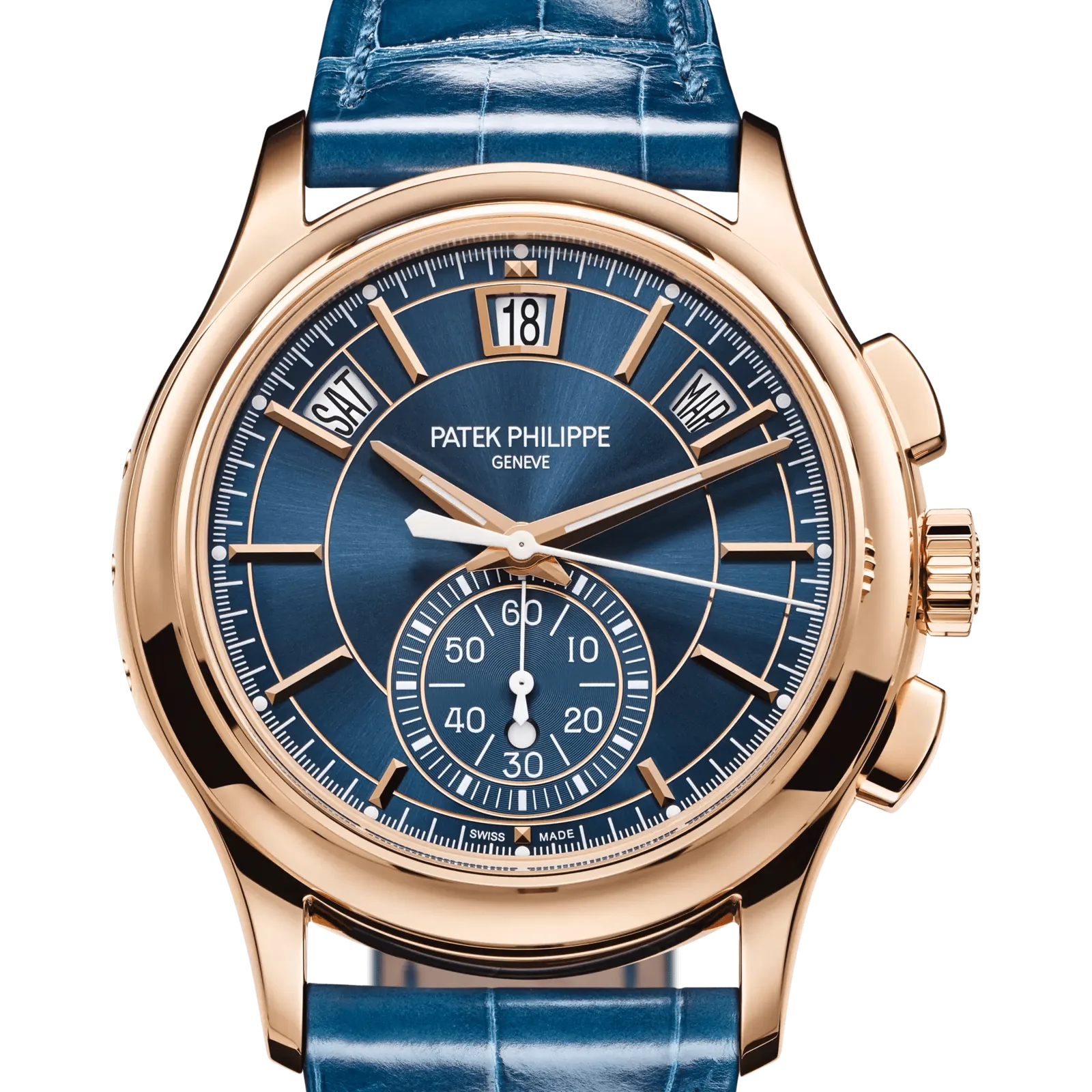 Patek Philippe Complications 5905R-010, reference 5905R-010, blue dial, rose gold case
