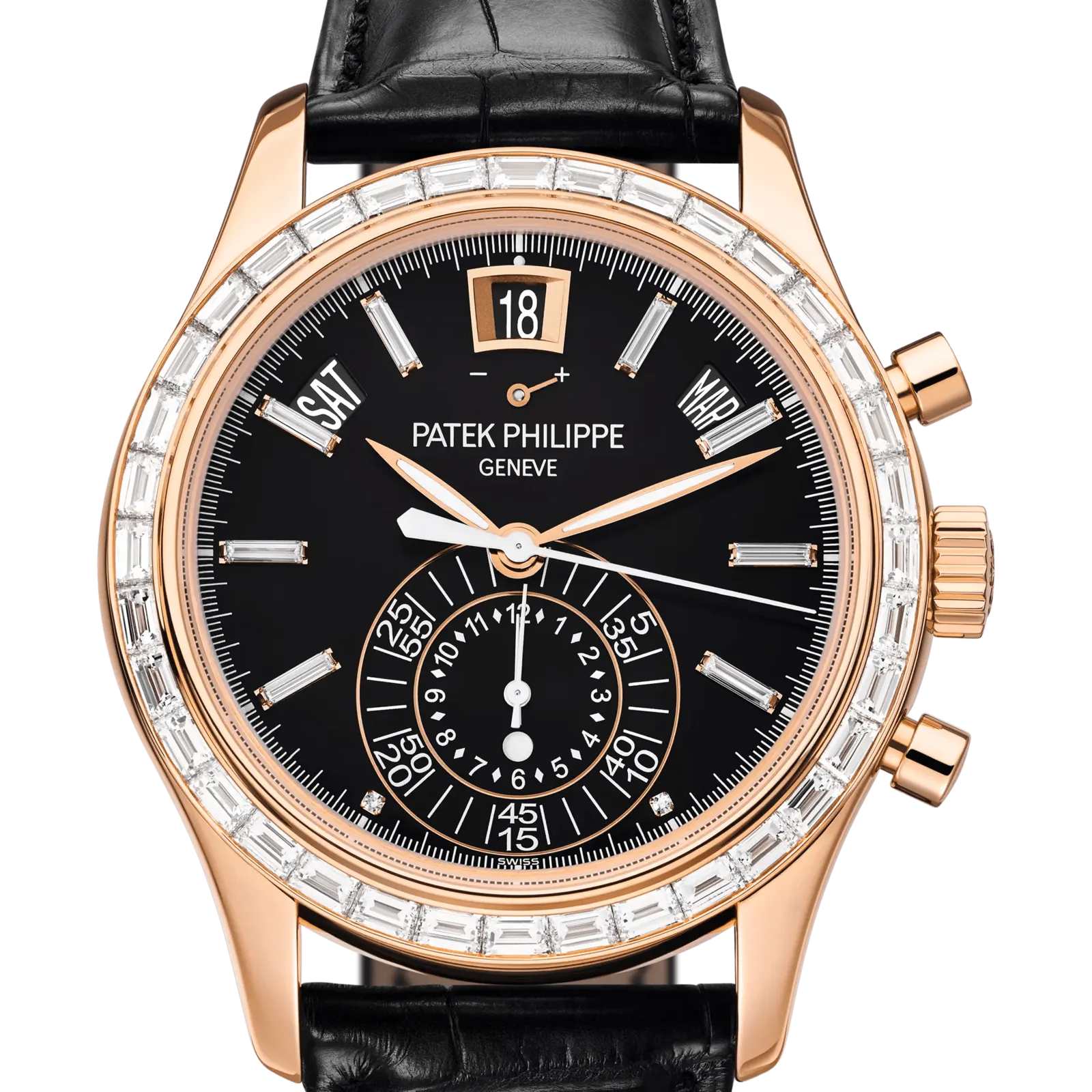 Patek Philippe Complications 5961R-010, reference 5961R-010, black dial, rose gold case