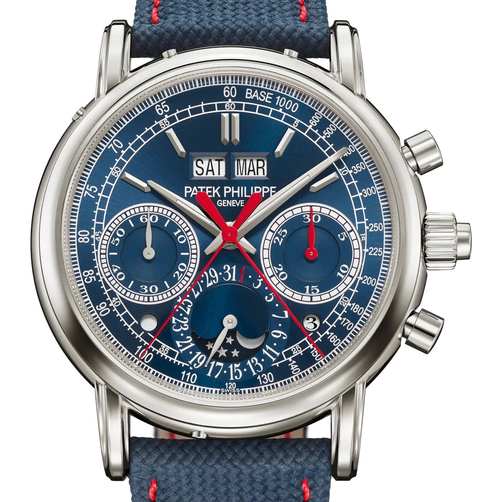 Patek Philippe Grand Complications 5204G, reference 5204G-010, blue dial, white gold case