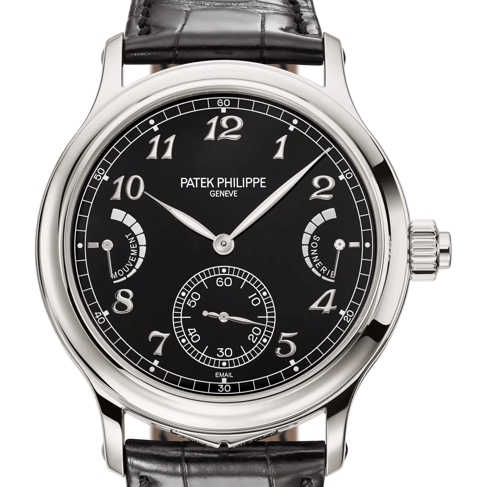 Patek Philippe Grand Complications 6301P-001, reference 6301P-001, black dial, platinum case