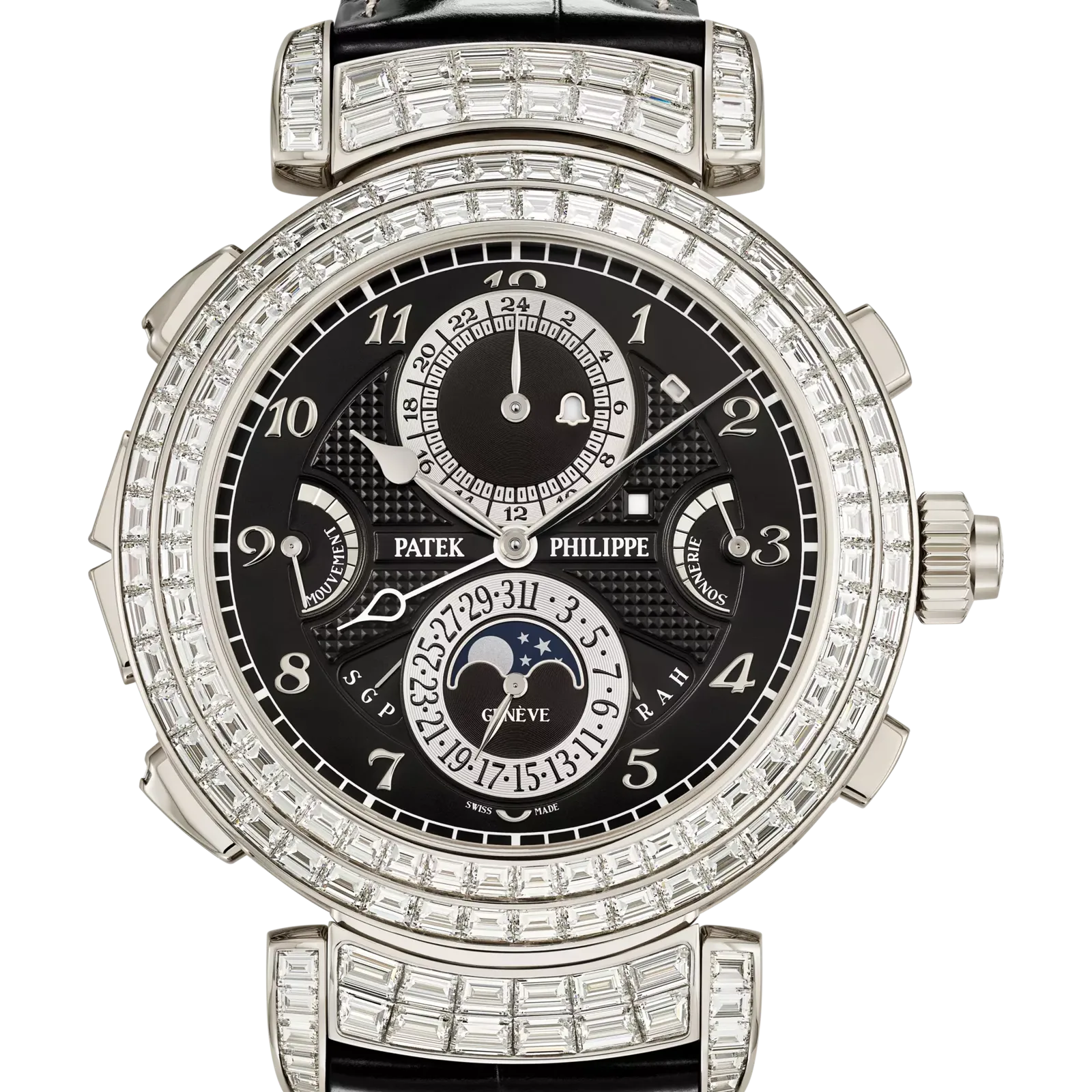 Patek Philippe Grand Complications 6300/400G-001, reference 6300/400G-001, black dial, white gold case