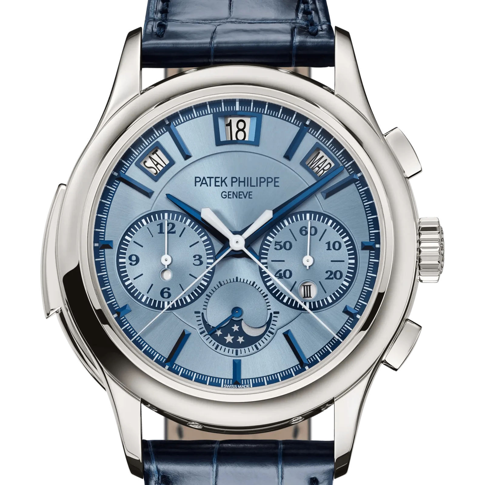 Patek Philippe Grand Complications 5308G-001, reference 5308G-001, blue dial, white gold case