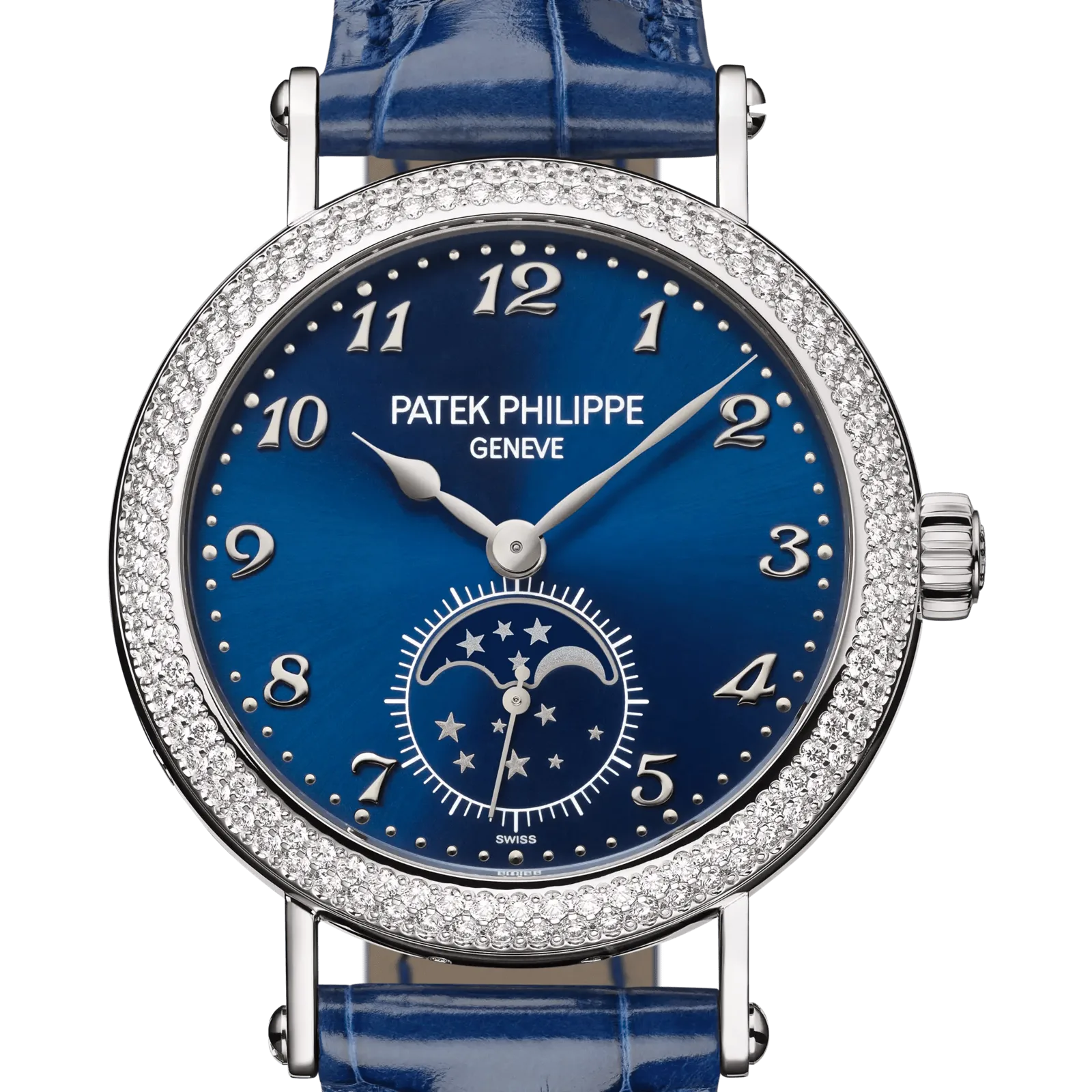 Patek Philippe Moon Phases 7121/200G, reference 7121/200G-001, blue dial, white gold case