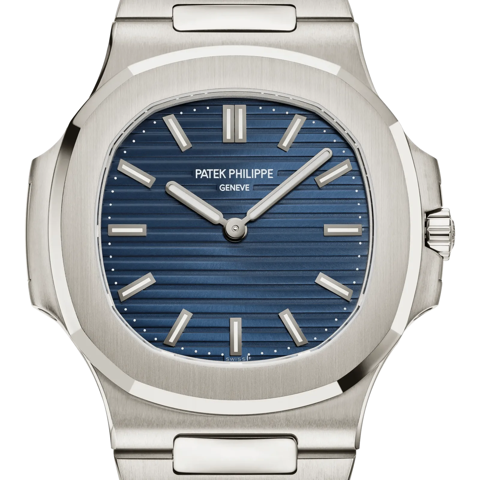 Patek Philippe Nautilus 5810/1G, reference 5810/1G-001, blue dial, white gold case