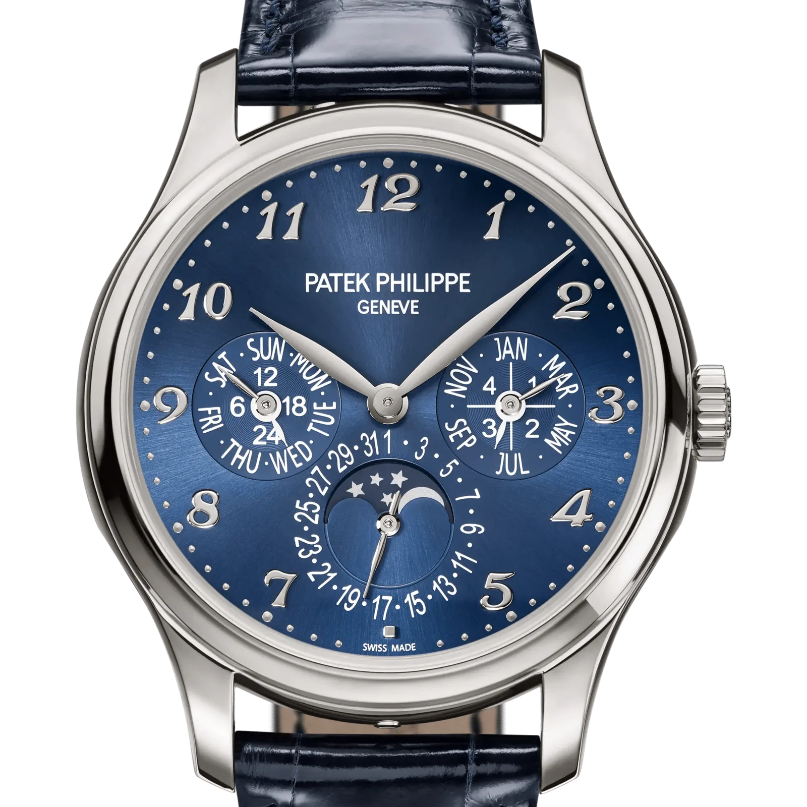 Patek Philippe Perpetual Calendar 5327G, reference 5327G-001, blue dial, white gold case