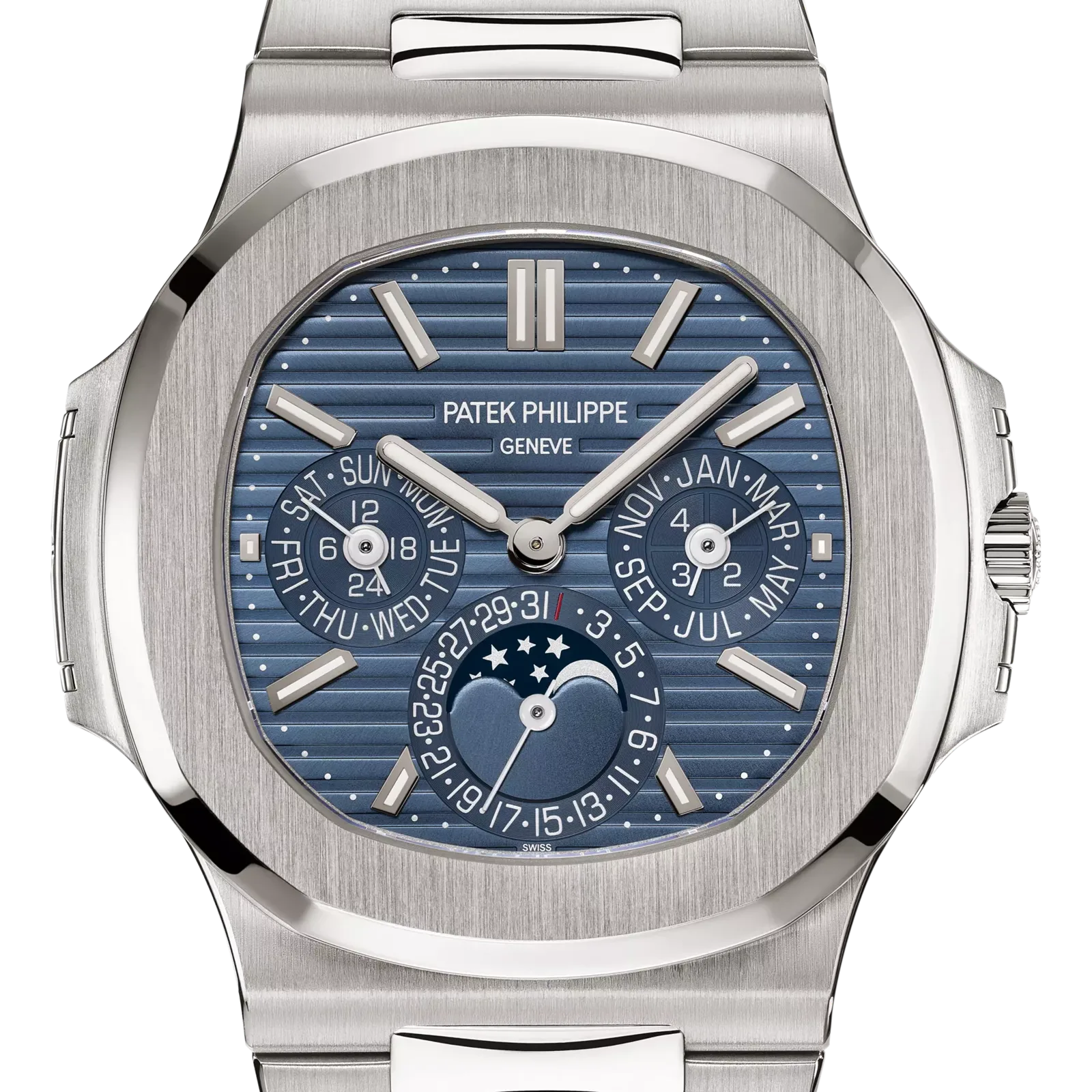 Patek Philippe Perpetual Calendar, reference 5740/1G-001, blue dial, white gold case