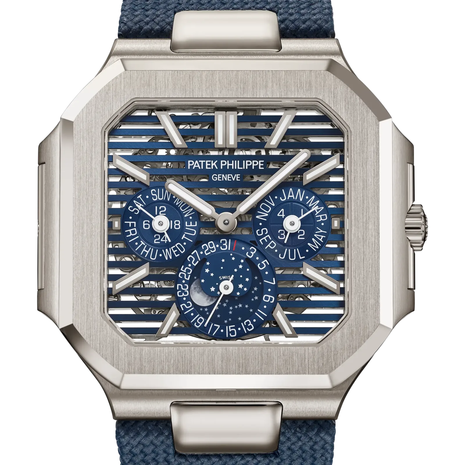 Patek Philippe Cubitus 5840P-001, reference 5840P-001, blue dial, platinum case