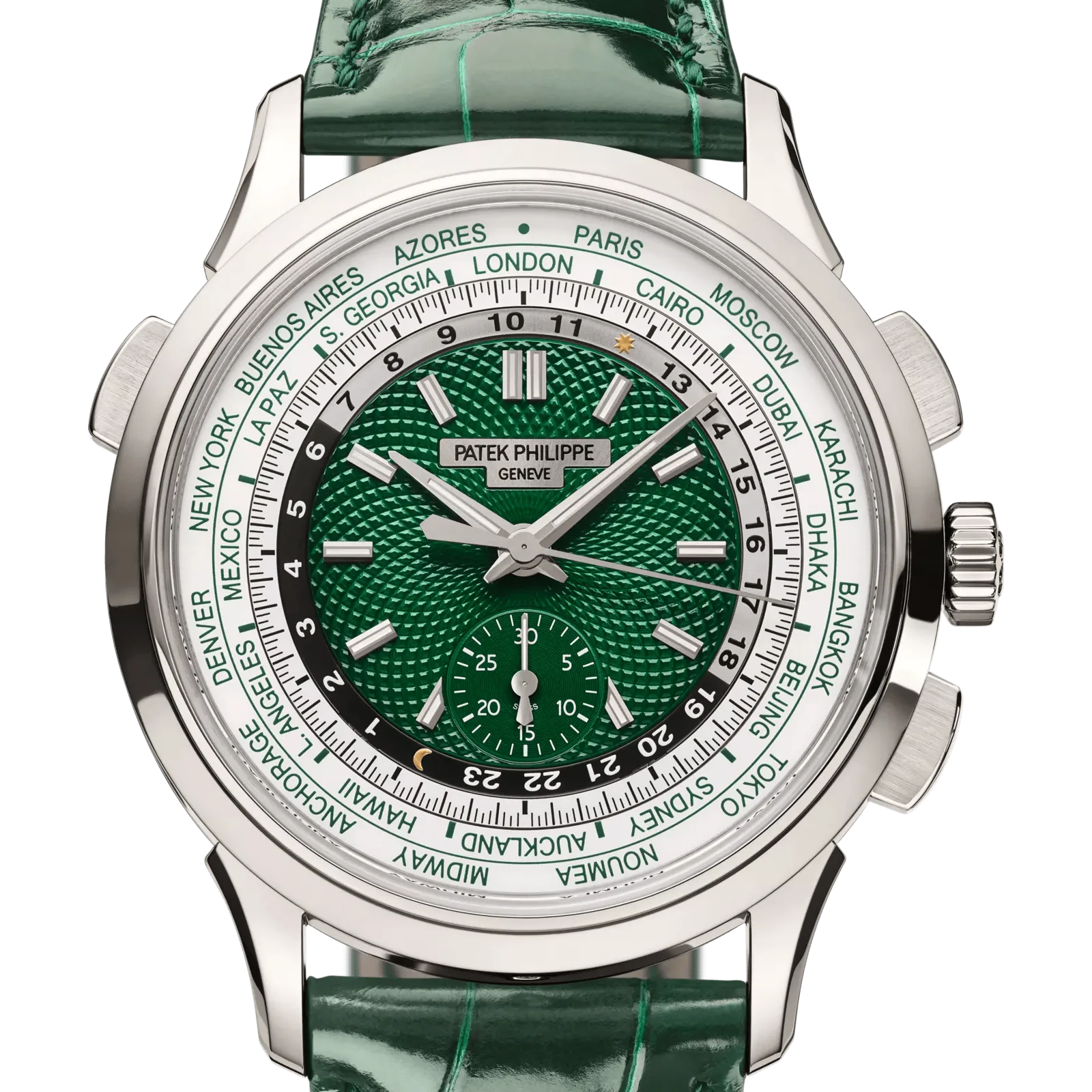 Patek Philippe Complications 5930P-001, reference 5930P-001, green dial, platinum case