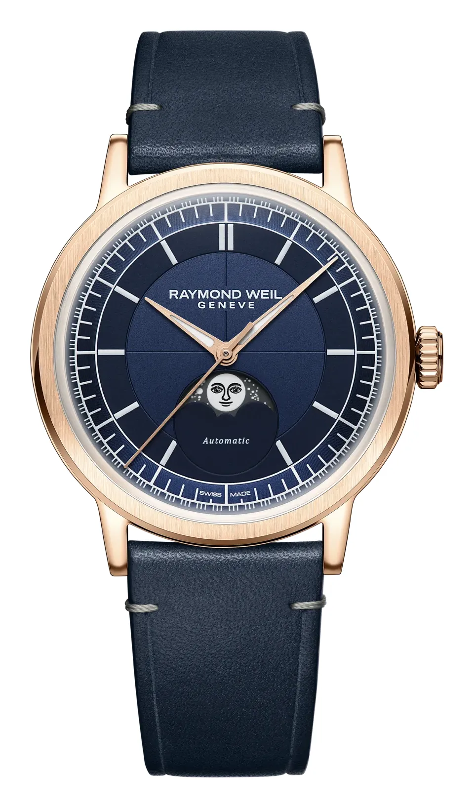 Raymond Weil Millesime 39 mm 2945, reference 2945-PC5-50001, blue dial, stainless steel case