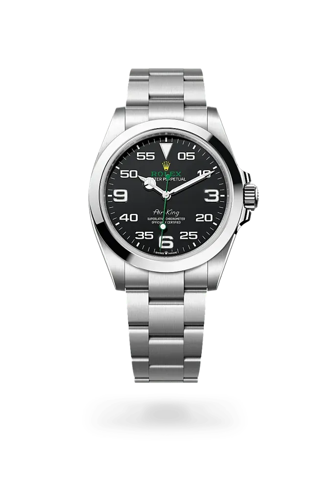 Rolex Air-King 126900, reference 126900-0001, black dial, stainless steel case