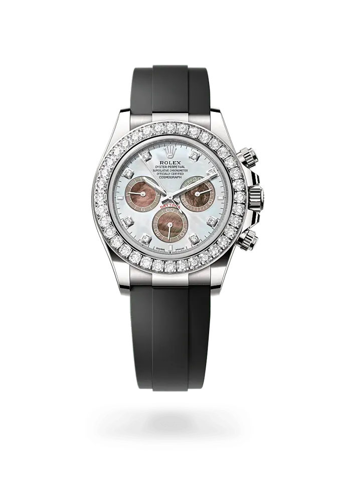Rolex Cosmograph Daytona 126589RBR, reference 126589RBR-0001, white dial, white gold case