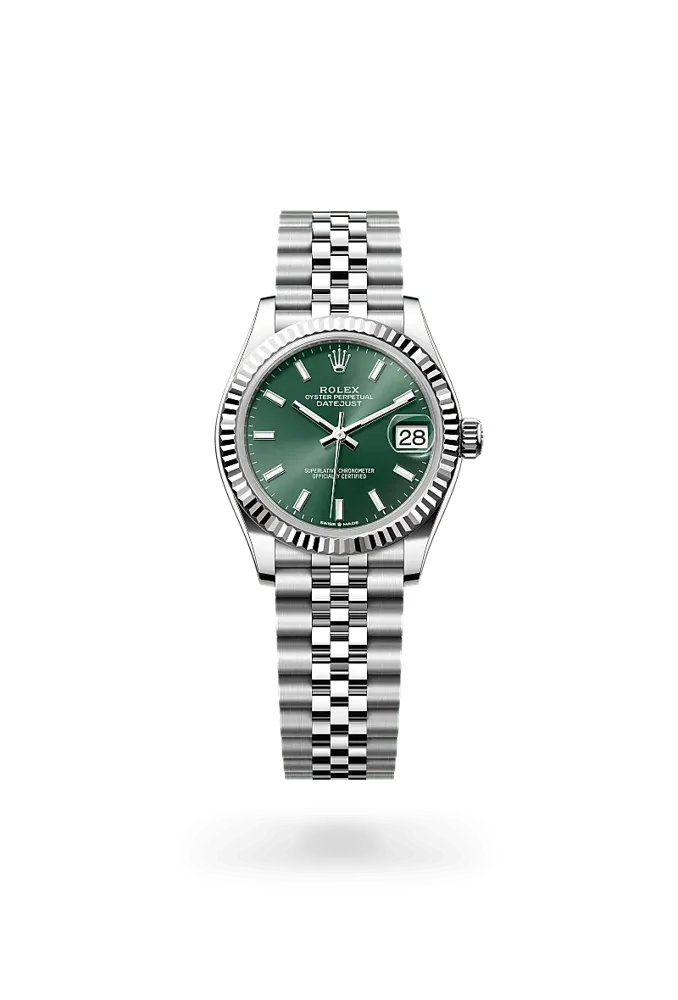 Rolex Datejust 31 278274, reference 278274-0018, green dial, stainless steel and white gold case