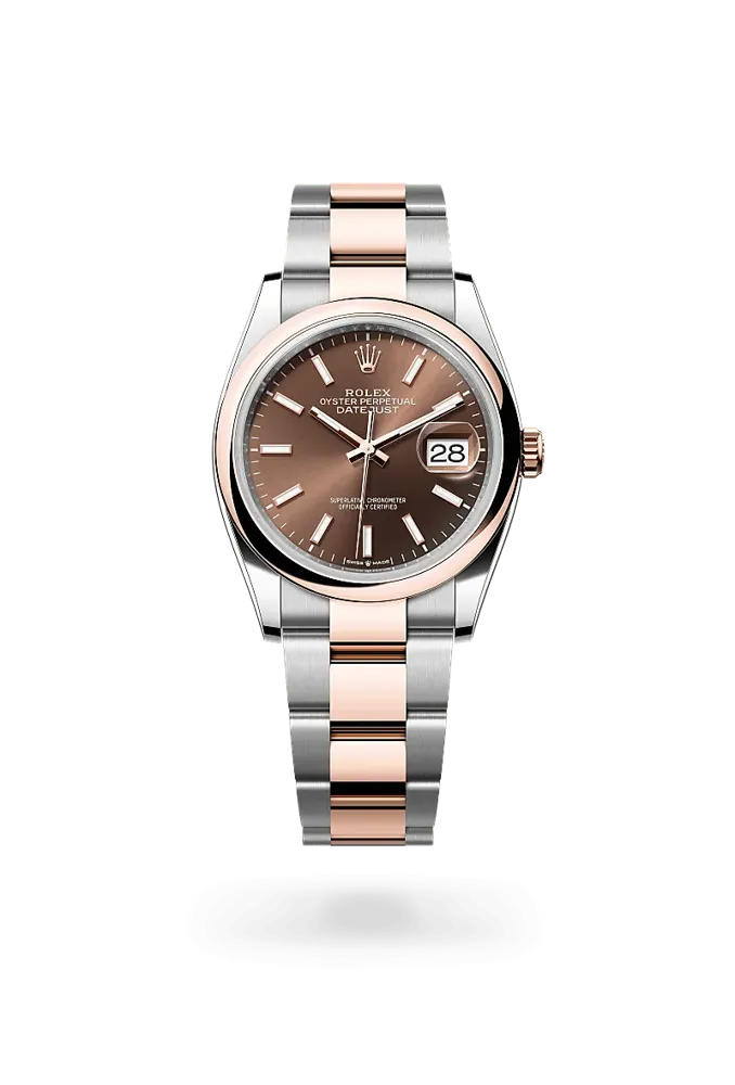 Rolex Datejust 36 126201, reference 126201-0044, stainless steel and rose gold case