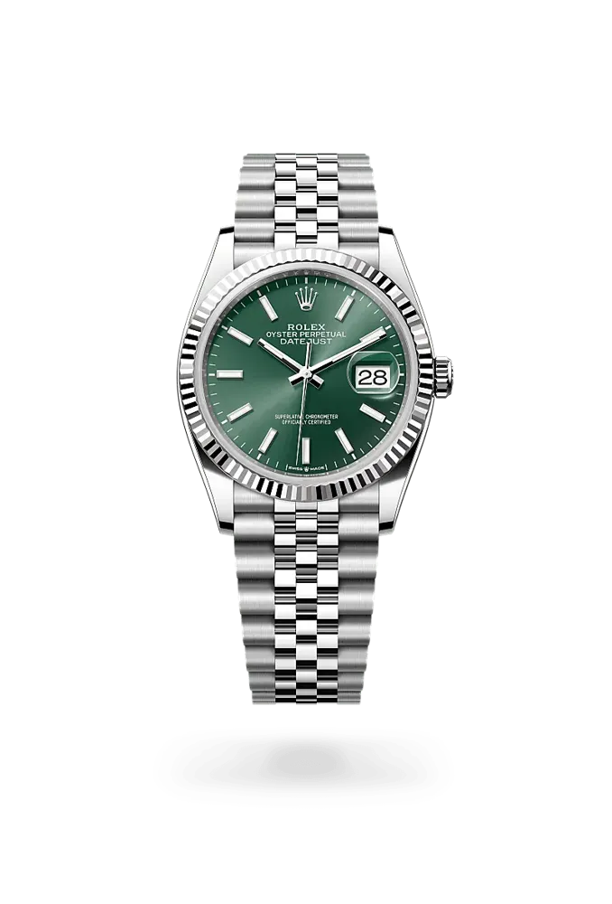 Rolex Datejust 36 126234, reference 126234-0051, green dial, stainless steel and white gold case