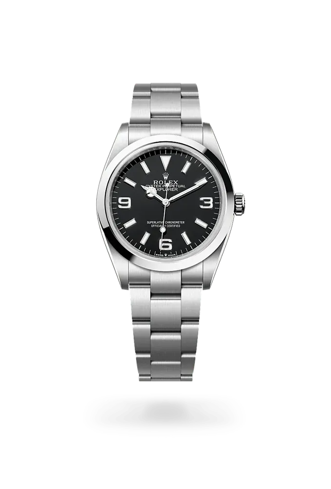 Rolex Explorer 124270, reference 124270-0001, black dial, stainless steel case