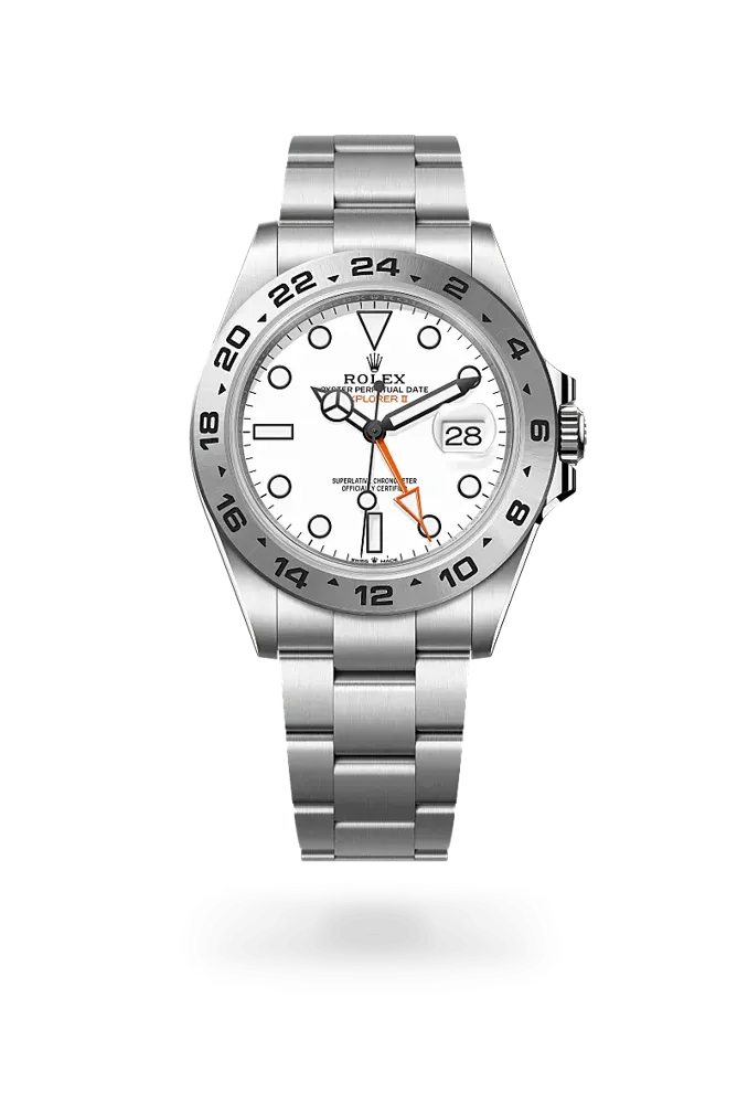 Rolex Explorer II 226570, reference 226570-0001, white dial, stainless steel case
