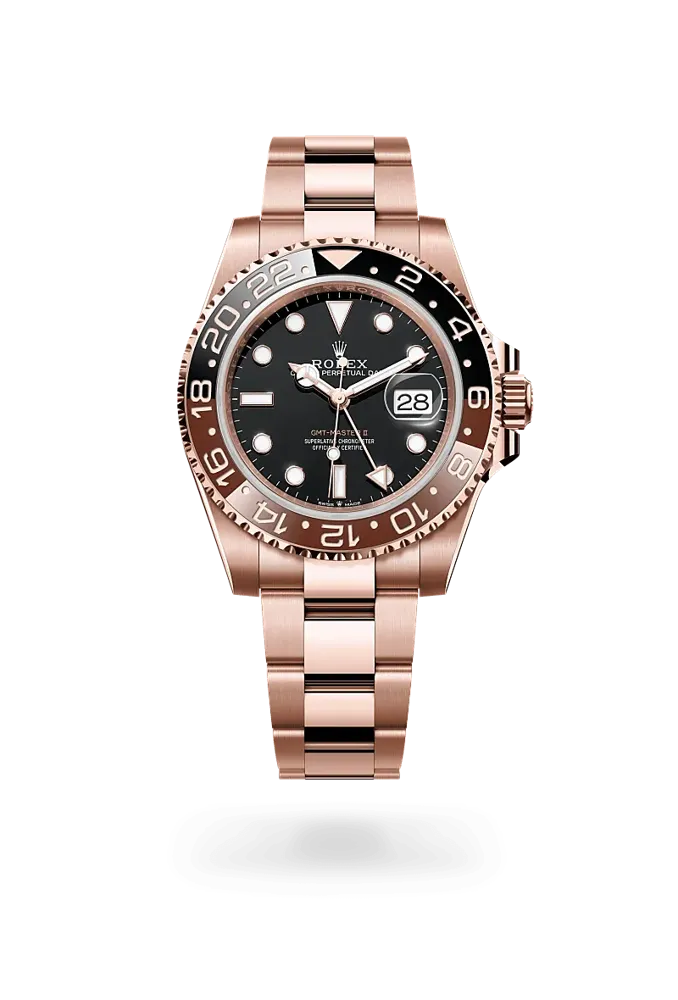 Rolex GMT-Master II 126715CHNR, reference 126715CHNR-0001, black dial, rose gold case