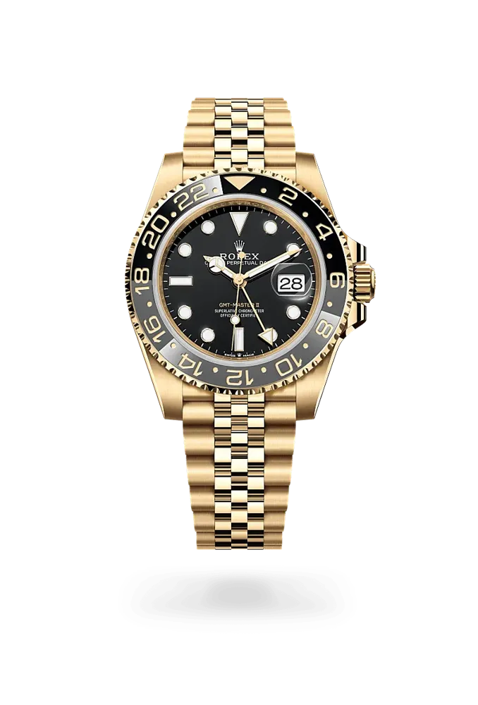 Rolex GMT-Master II 126718GRNR, reference 126718GRNR-0001, black dial, yellow gold case